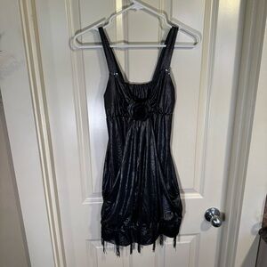 Metallic Black Sleeveless Dress